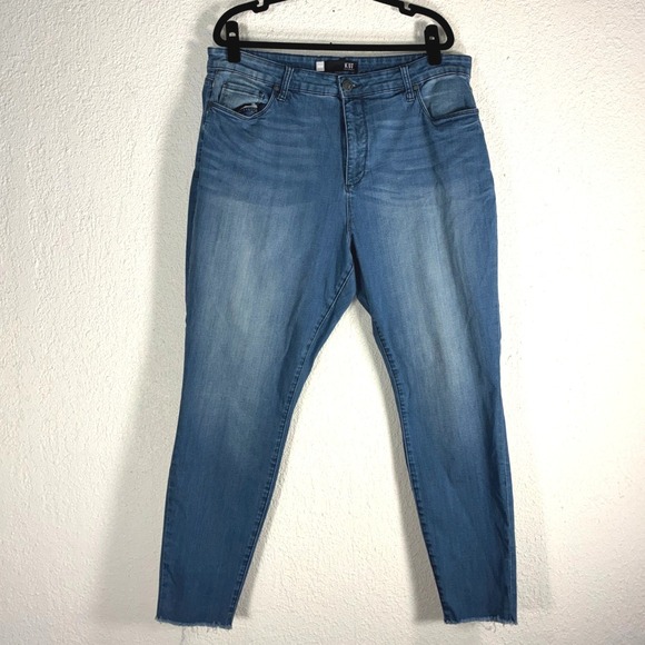Kut from the Kloth Denim - Kut from the Kloth Womens 20W Skinny Jeans Medium Wash Raw Hem KP0906GA3